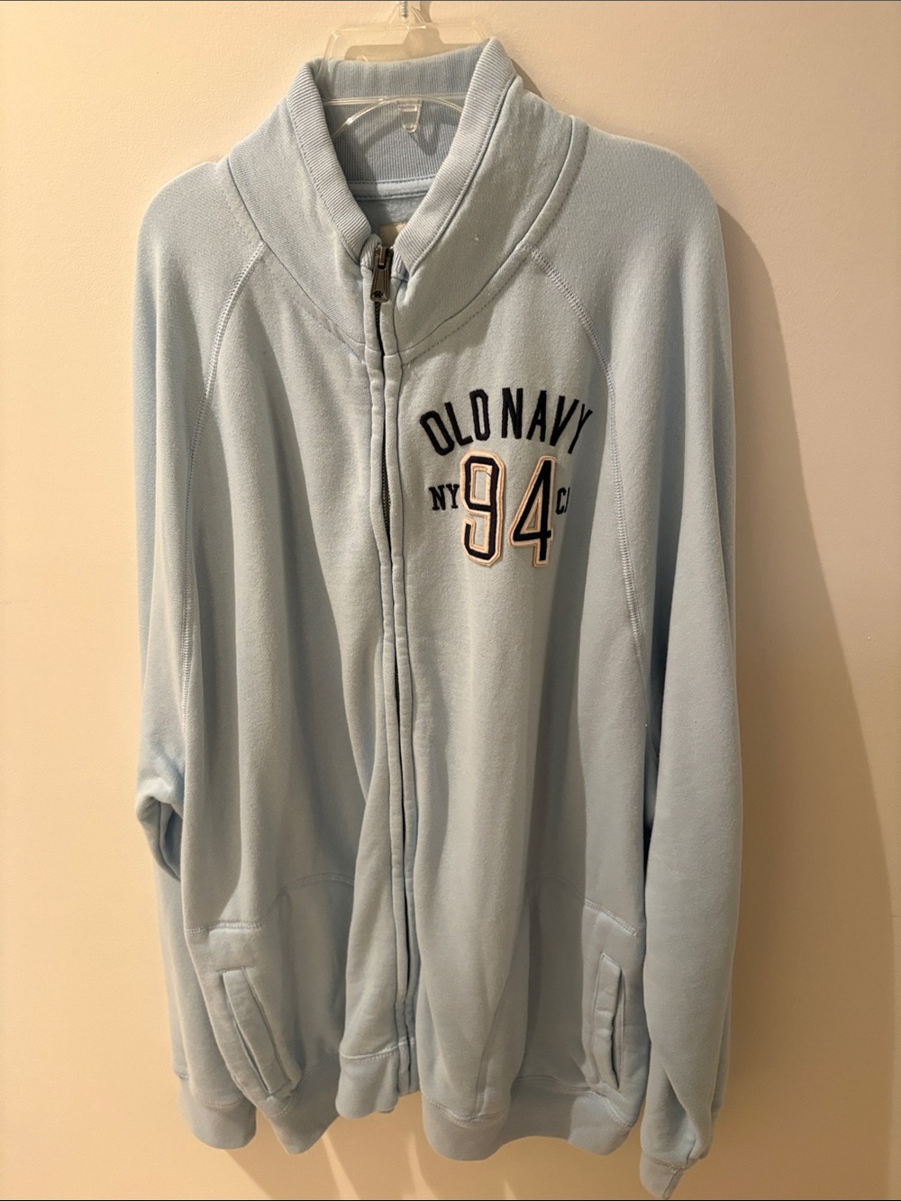 Old Navy Pale Blue Full-Zip Men's Fleece Sweater Jacket